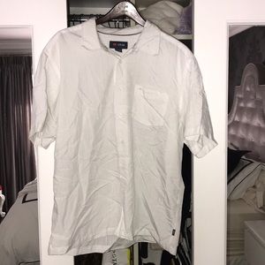 White shirt sleeve button up shirt